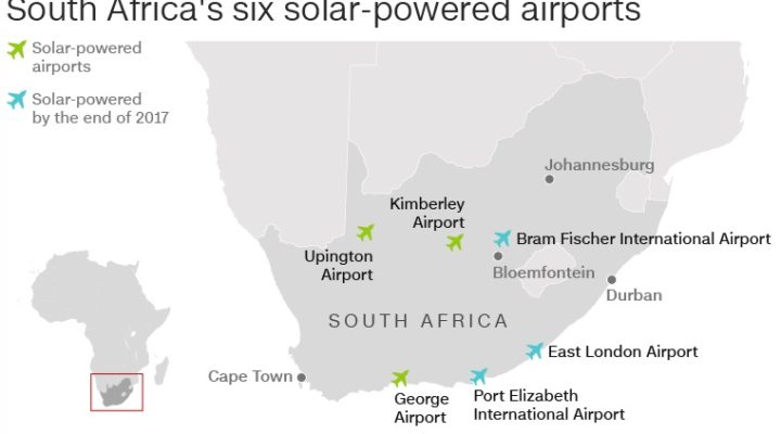 В Южной Африке шесть аэропортов перейдут на солнечную энергию