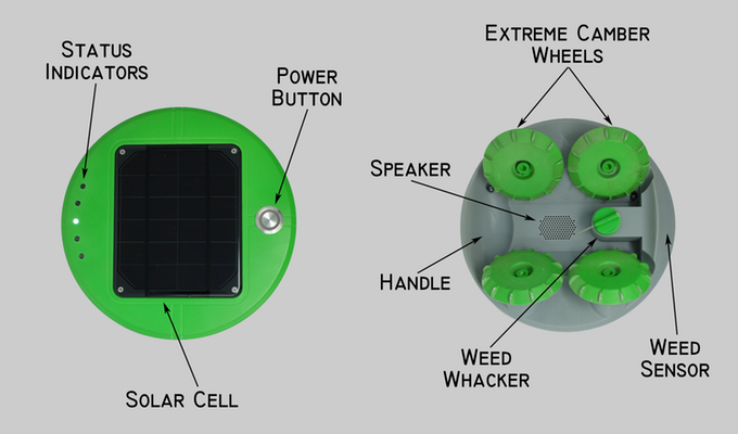 Маленький робот на солнечных батареях Tertill поможет ухаживать за садом
